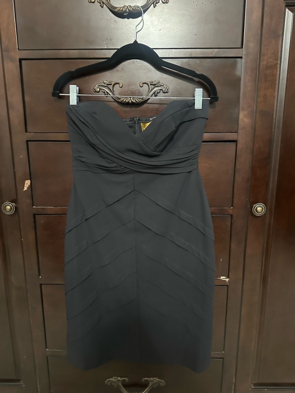 Nicole Miller Strapless Black Sheath Dress